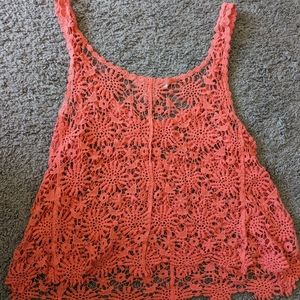 Orange Crochet crop top/tank top